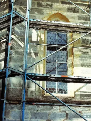 Historic restoration scaffolding from Vallejo Scaffolding Rental for masonry and façade repairs.