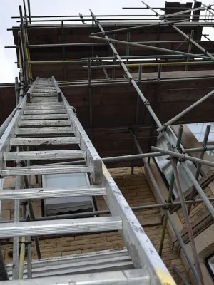 Scaffold ladder access system from Vallejo Scaffolding Rental for safe elevated entry.
